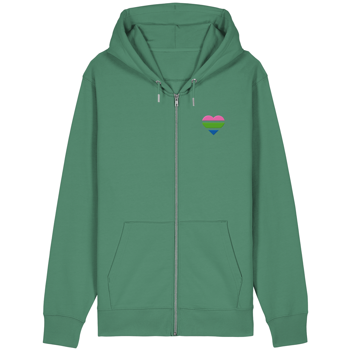 Organic Relaxed Zipper mit Herz Stick - Polysexual