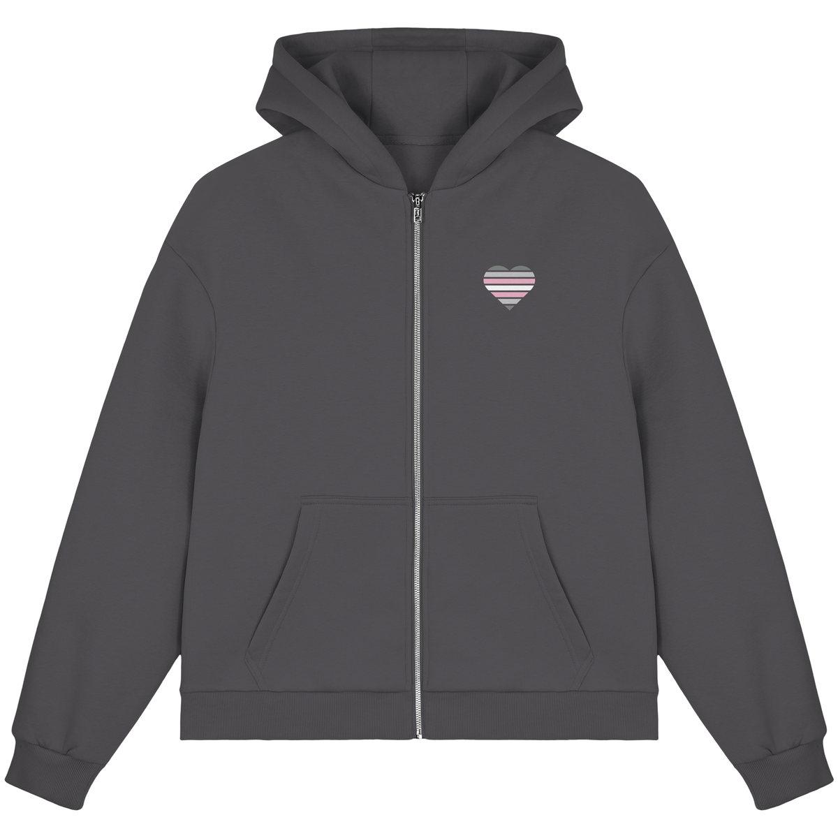 Fluffy Boxcut Zipper mit Herz - Demigirl