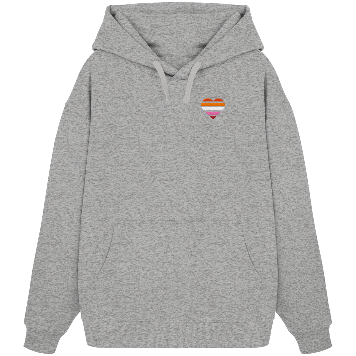 Organic Oversize Hoodie mit Herz Stick - Lesbian