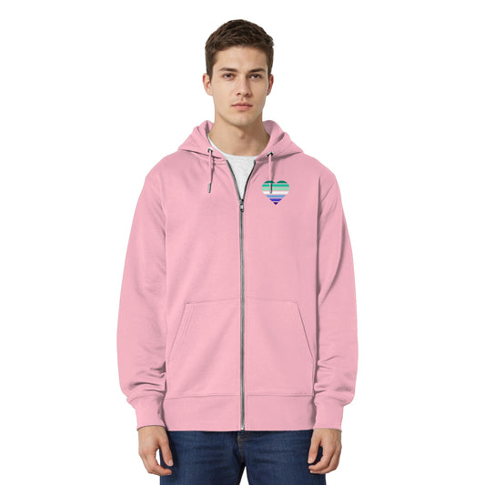 Organic Relaxed Zipper - Gay Flag Herz Print