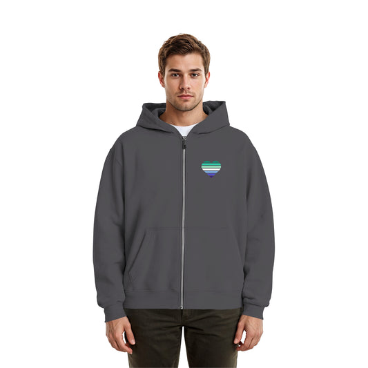 Fluffy Boxcut Zipper - Gay Flag Herz Print
