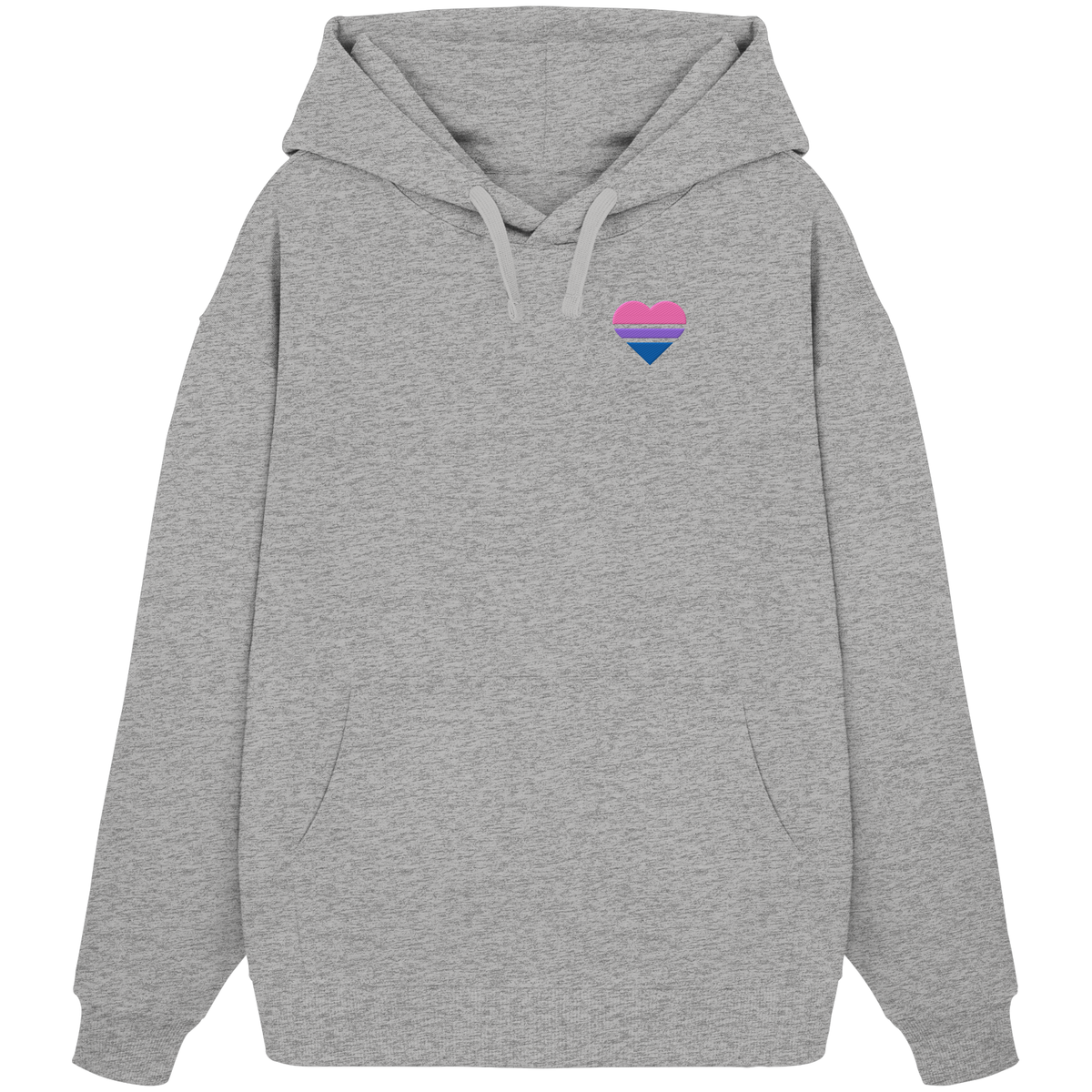 Organic Oversize Hoodie mit Herz Stick - Bisexual