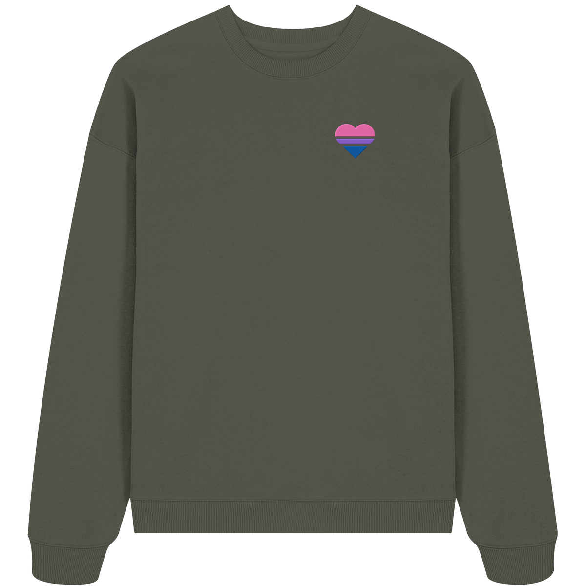 Organic Oversize Sweatshirt mit Herz Stick - Bisexual