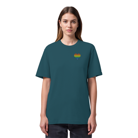 Organic Heavy Shirt - Pride Flag Herz Stick