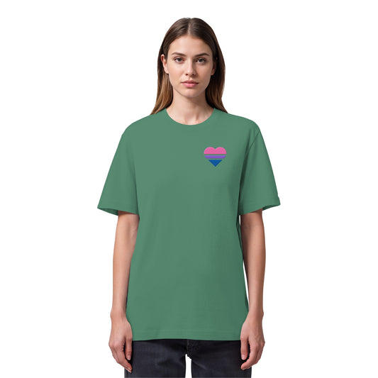 Organic Heavy Shirt - Bisexual Flag Herz Stick