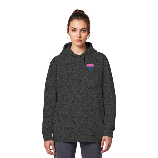 Organic Basic Hoodie - Bisexual Flag Herz Stick