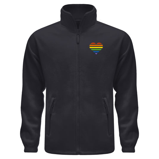 Fleece Jacke - Pride Flag Herz Stick