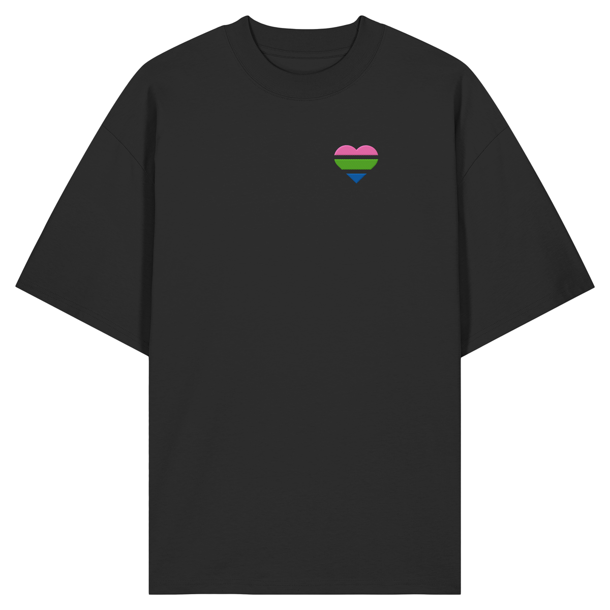 Organic Oversize Shirt mit Herz Stick - Polysexual