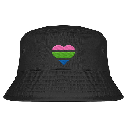 Organic Bucket Hat - Polysexual Flag Herz Stick