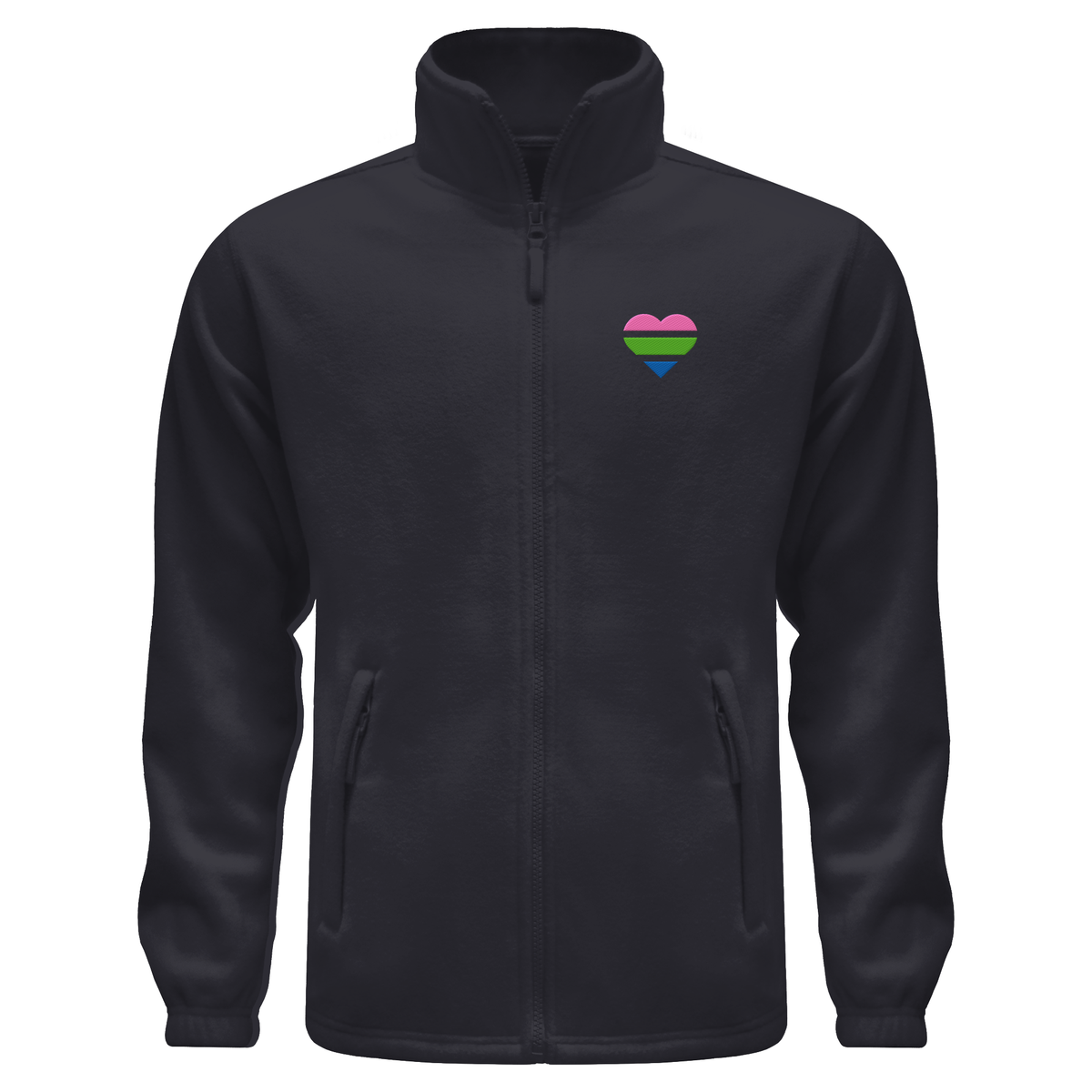 Fleece Jacket mit Herz Stick - Polysexual