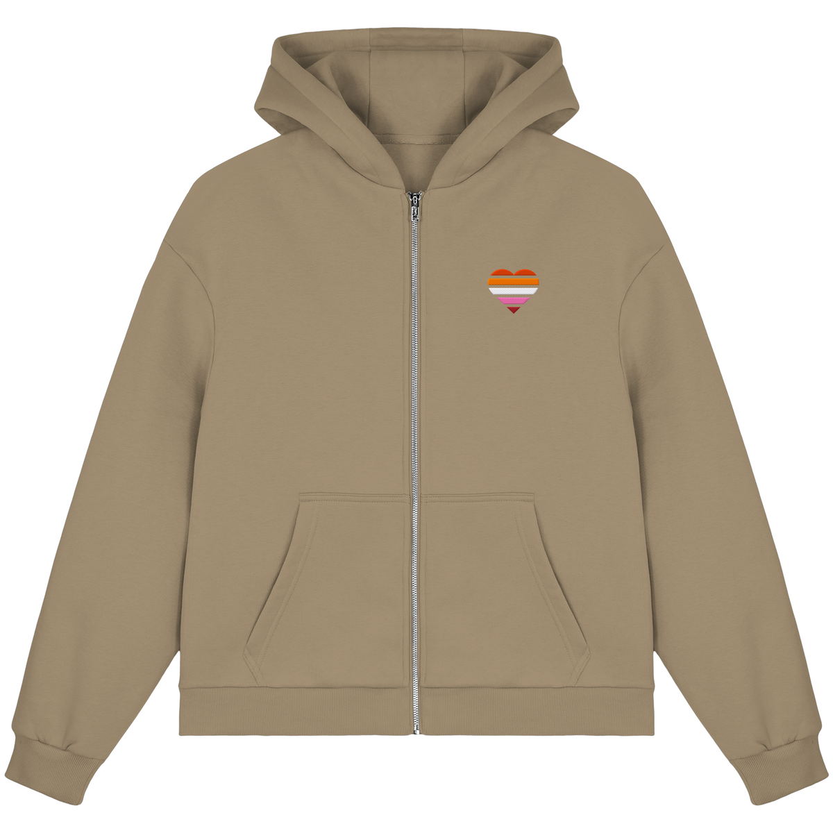 Fluffy Boxcut Zipper mit Herz Stick - Lesbian