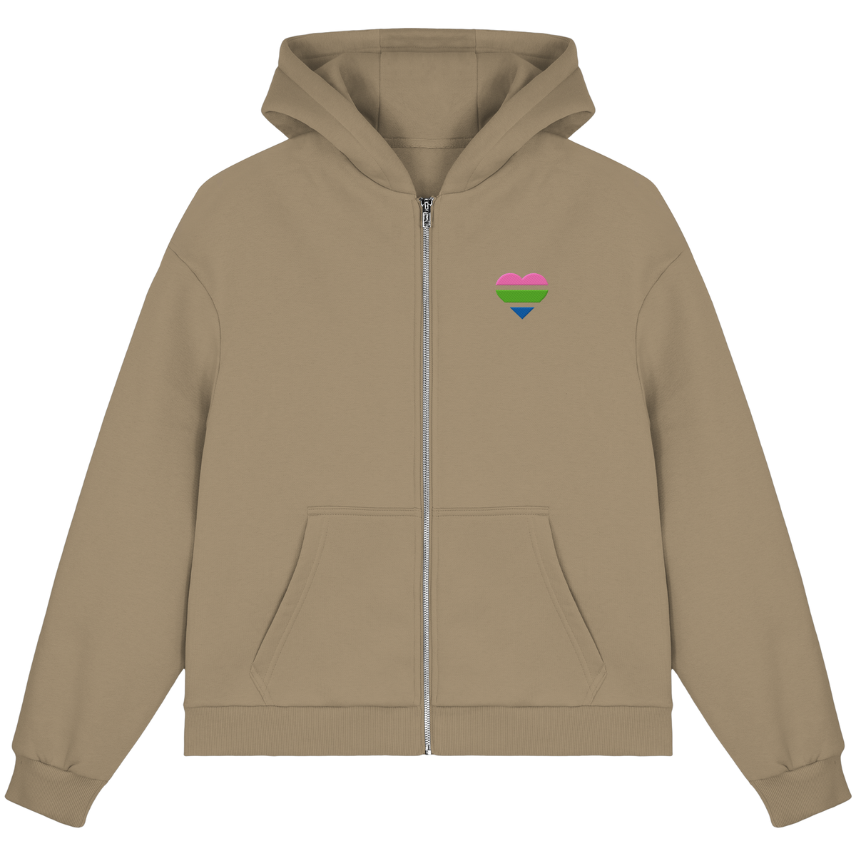 Fluffy Boxcut Zipper mit Herz Stick - Polysexual