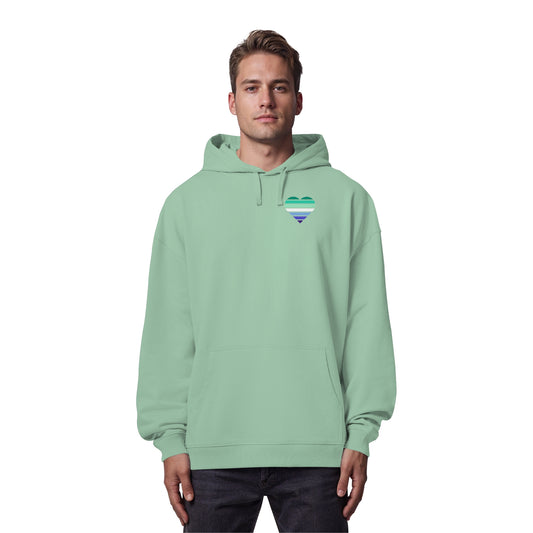 Organic Oversize Hoodie - Gay Flag Herz Print