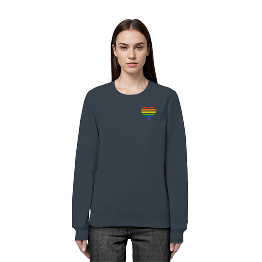 Organic Basic Sweatshirt - Pride Flag Herz Stick