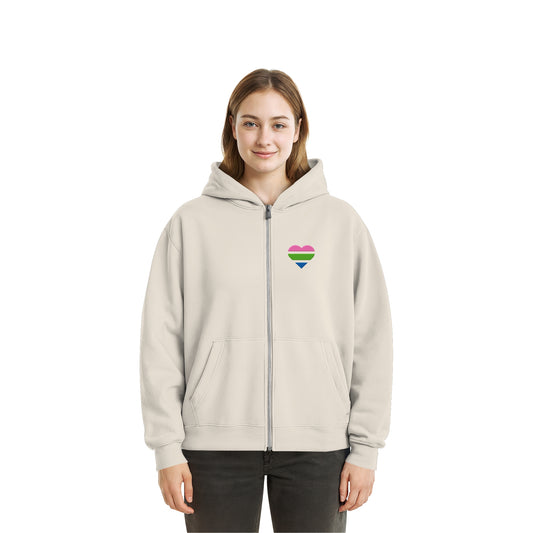 Fluffy Boxcut Zipper - Polysexual Flag Herz Stick