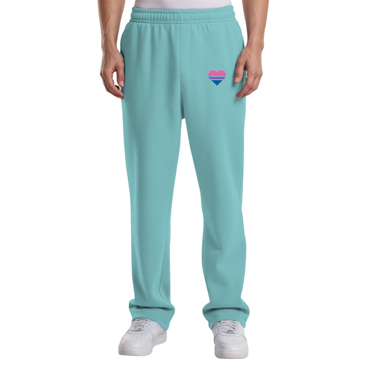 Fluffy Track Sweatpants - Bisexual Flag Herz Stick
