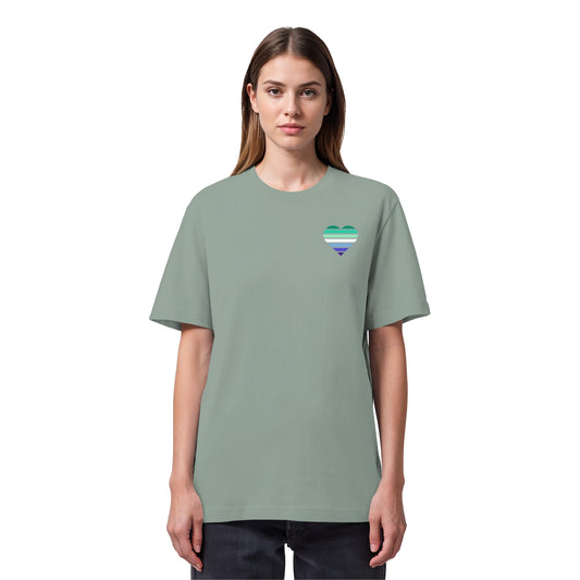 Organic Heavy Shirt - Gay Flag Herz Print