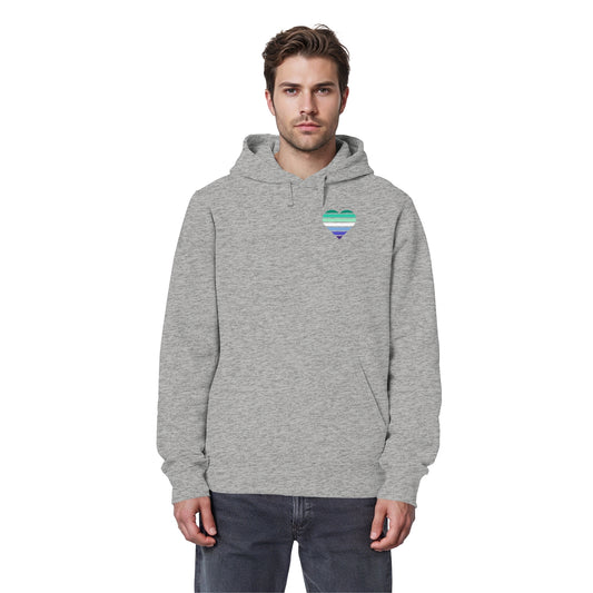 Organic Basic Hoodie - Gay Flag Herz Print