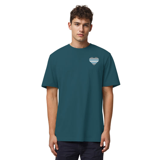 Organic Heavy Shirt - Demiboy Flag Herz Print