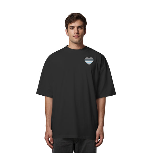 Organic Oversize Shirt - Demiboy Flag Herz Print