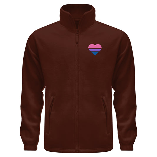 Fleece Jacket - Bisexual Flag Herz Stick