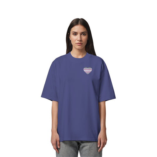 Organic Oversize Shirt - Demigirl Flag Herz Print