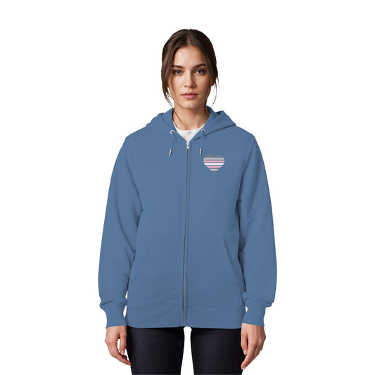 Organic Zipper - Demigirl Flag Herz Print