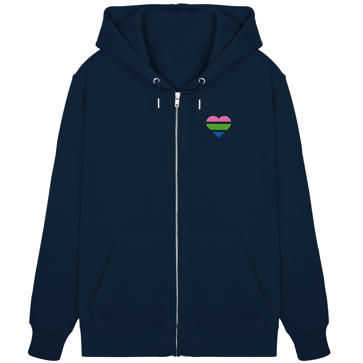 Organic Zipper mit Herz Stick - Polysexual