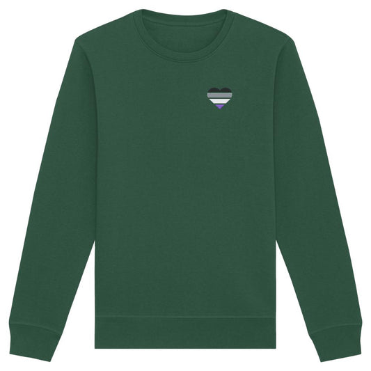 Organic Basic Sweatshirt mit Herz Stick - Asexual