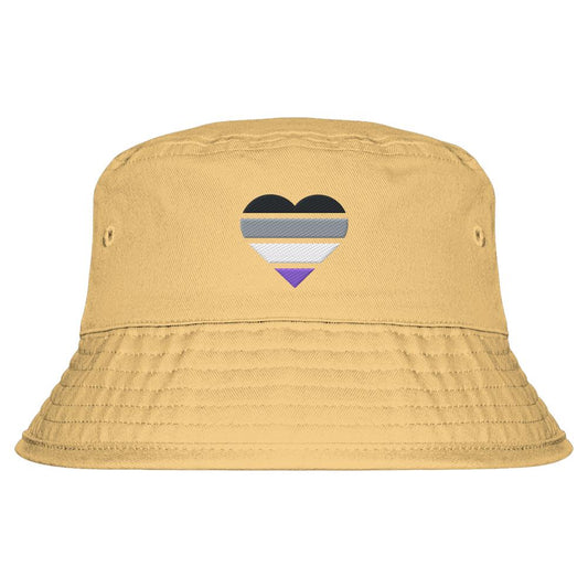Organic Bucket Hat mit Herz Stick - Asexual