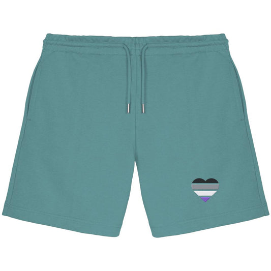 Organic Jogger Shorts mit Herz Stick - Asexual