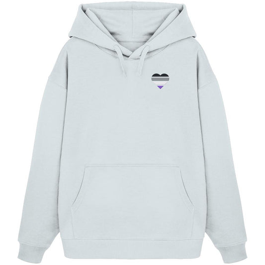 Organic Oversize Hoodie mit Herz Stick - Asexual