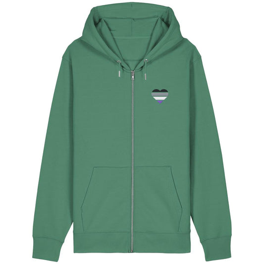 Organic Relaxed Zipper mit Herz Stick - Asexual