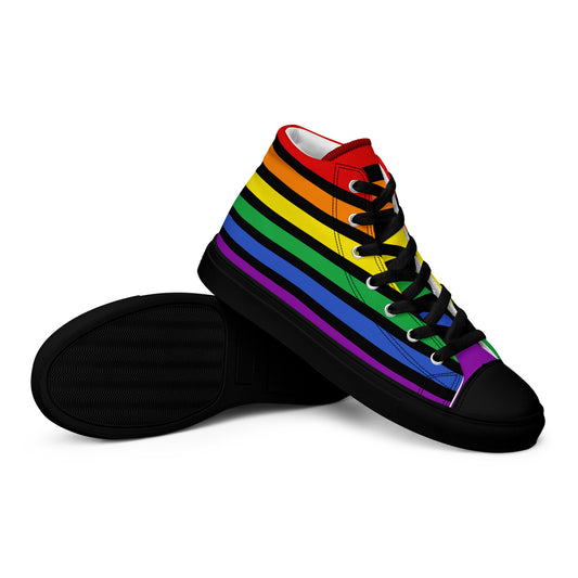 High-Top Leinenschuhe - Pride Flag