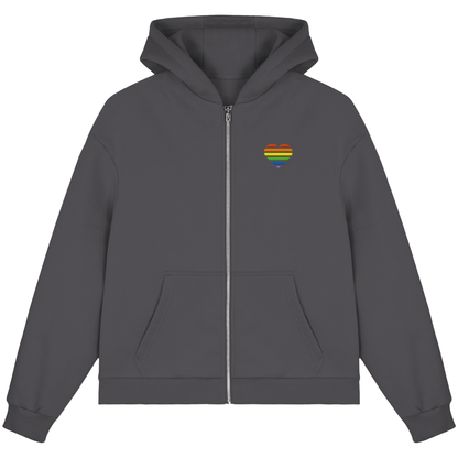 Fluffy Boxcut Zipper mit Herz Stick - Pride