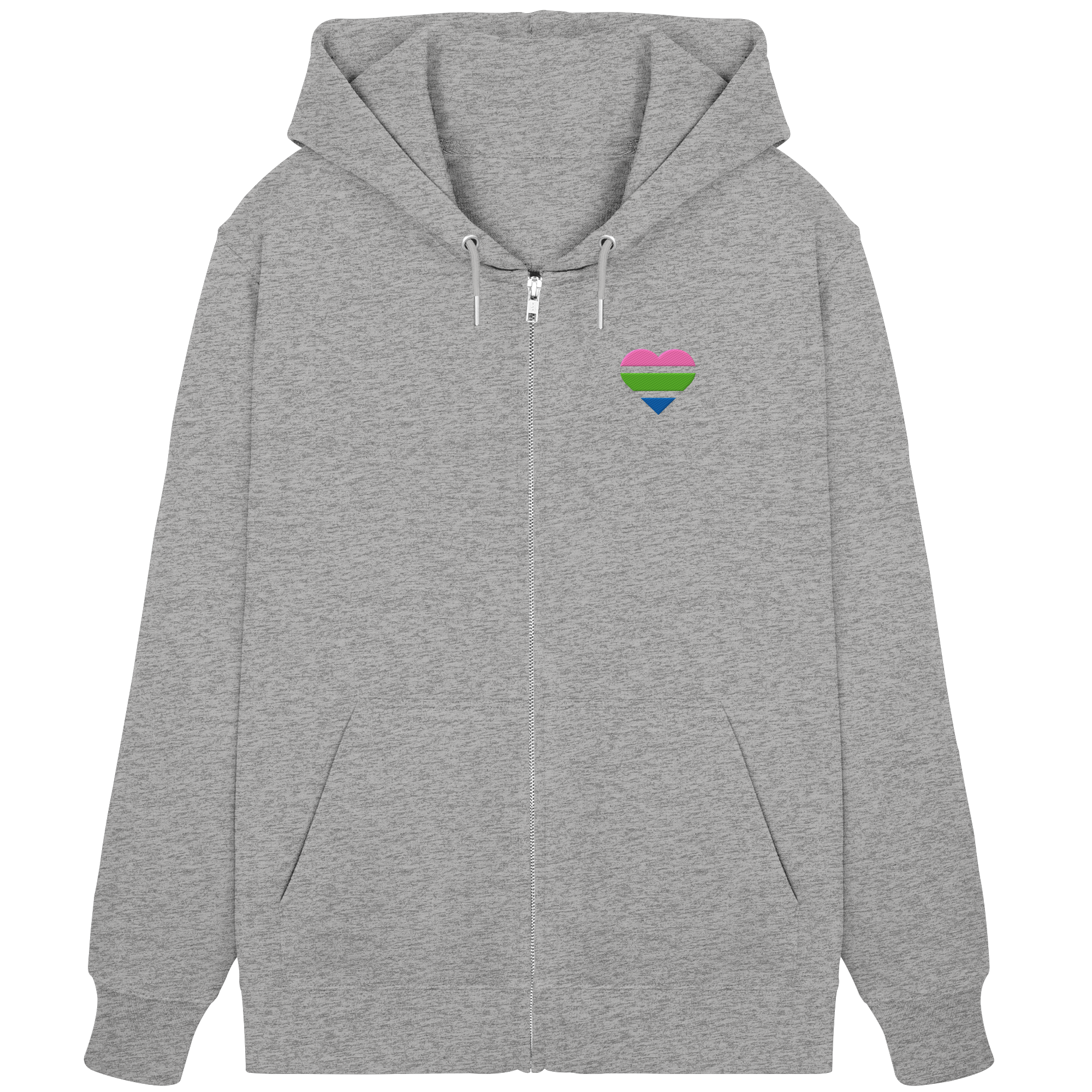 Organic Zipper - Polysexual Flag Herz Stick