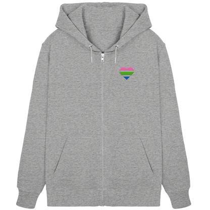 Organic Zipper mit Herz Stick - Polysexual