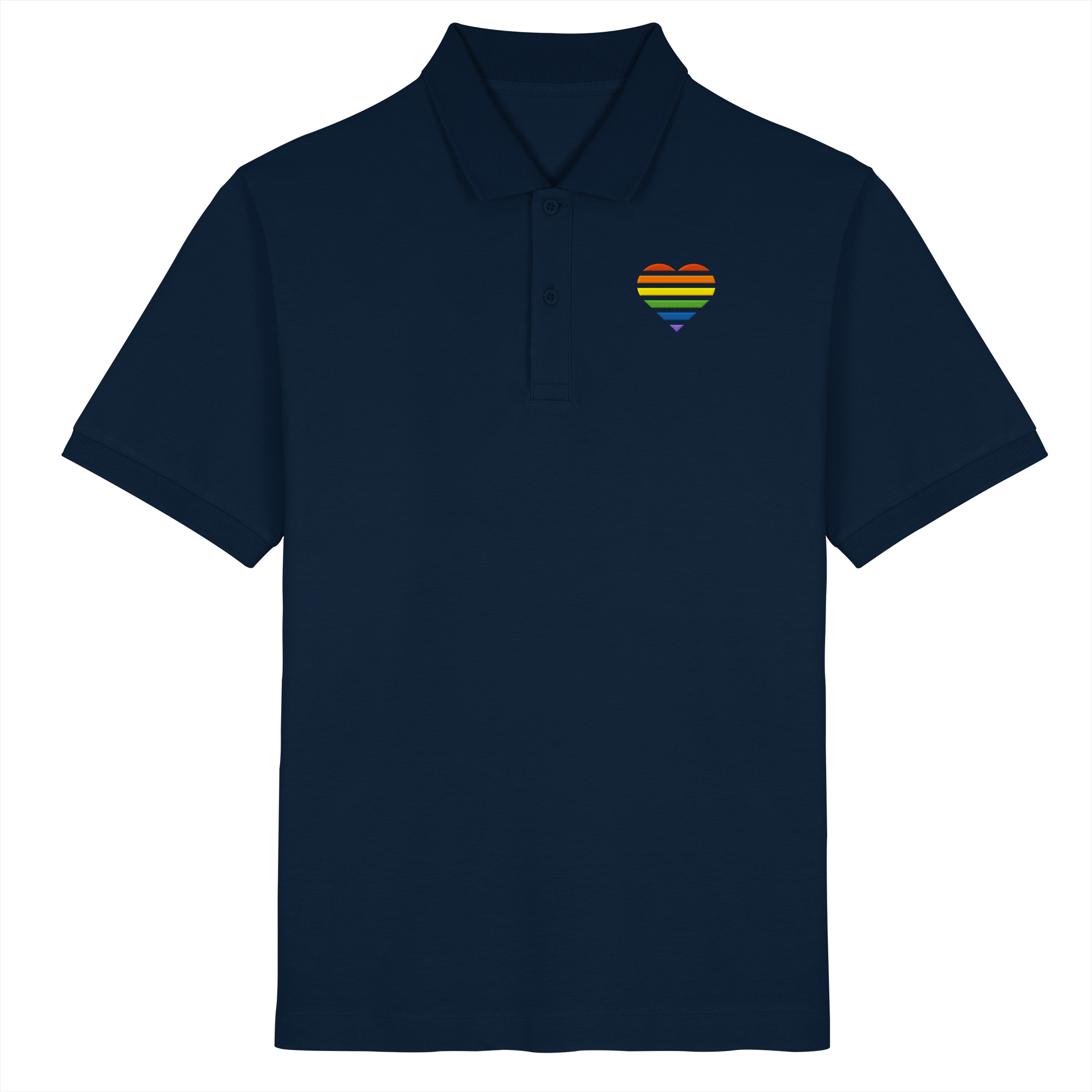 Organic Poloshirt - Pride Flag Herz Stick