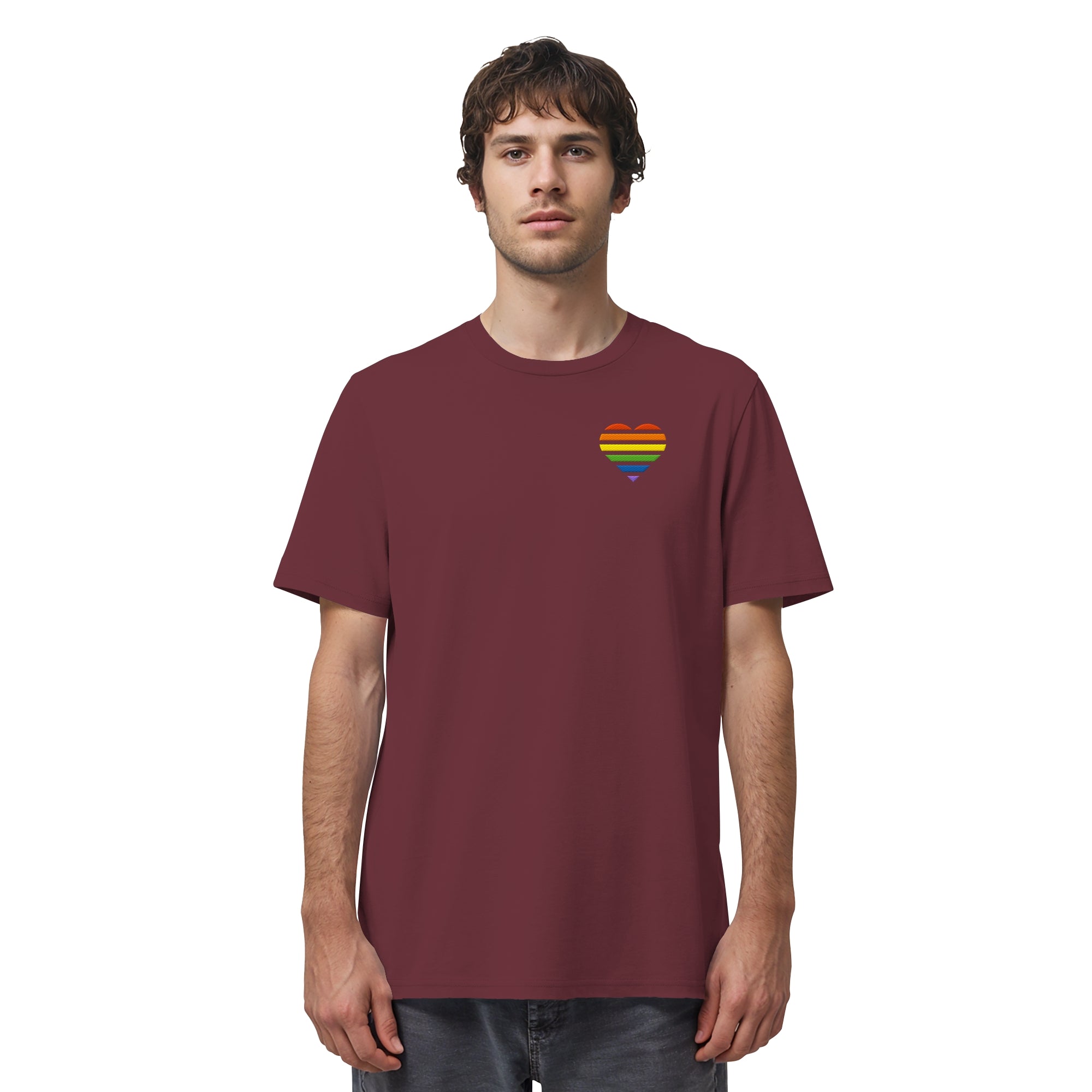 Organic Shirt - Pride Flag Herz Stick