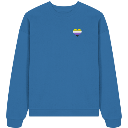 Organic Oversize Sweatshirt mit Herz Stick - Nonbinary