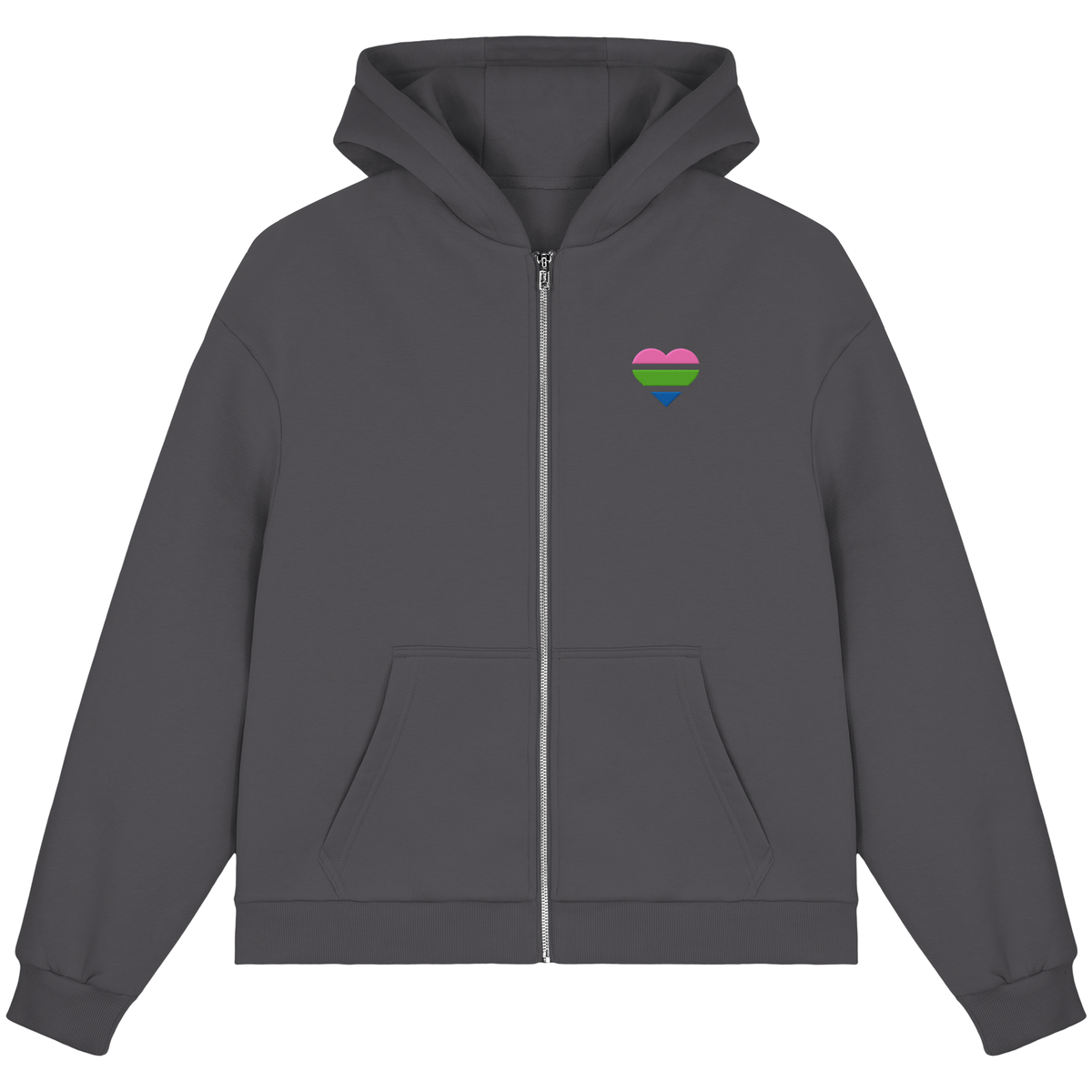 Fluffy Boxcut Zipper mit Herz Stick - Polysexual
