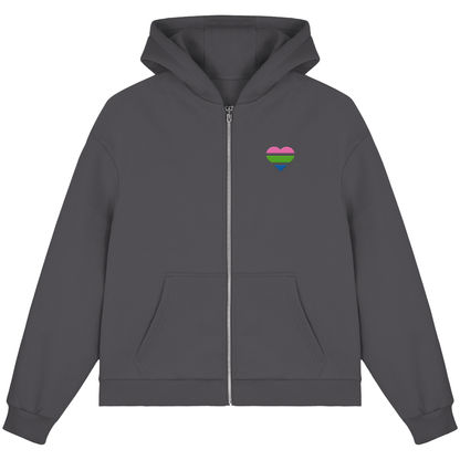 Fluffy Boxcut Zipper mit Herz Stick - Polysexual