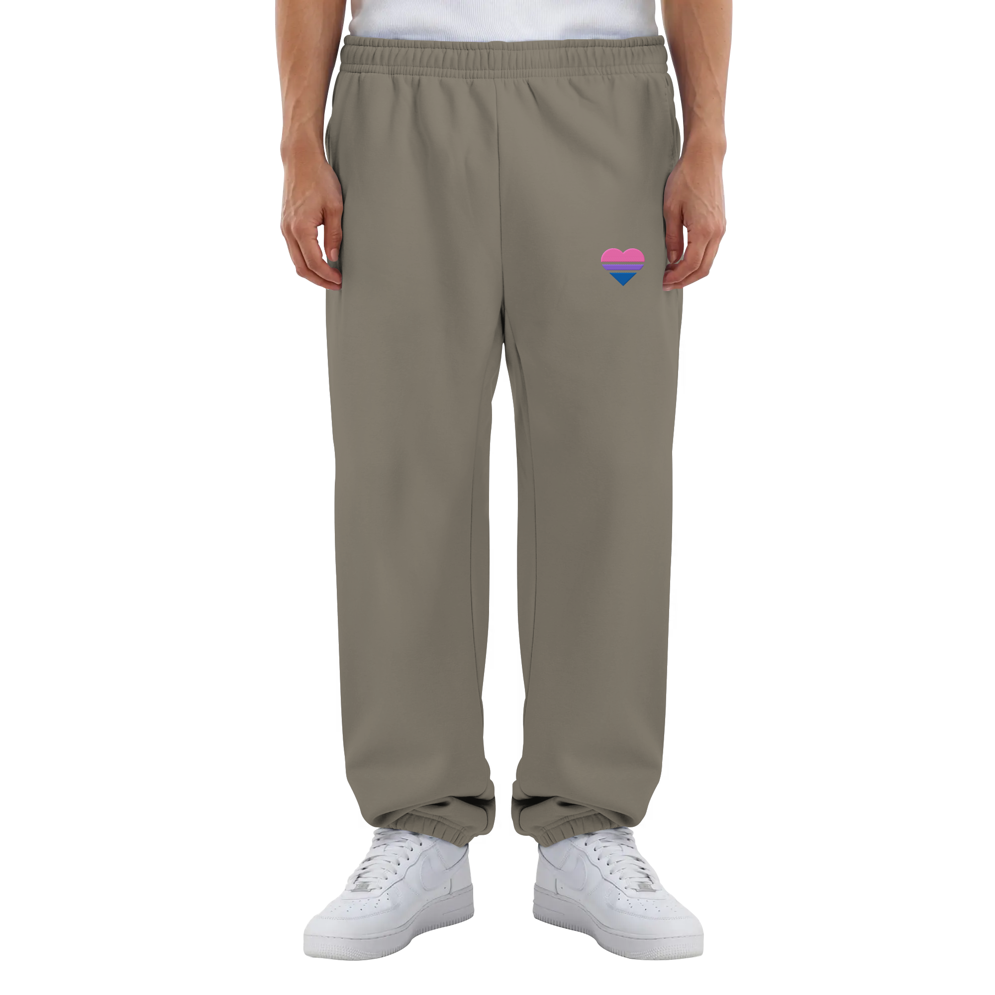 Fluffy Sweatpants - Bisexual Flag Herz Stick