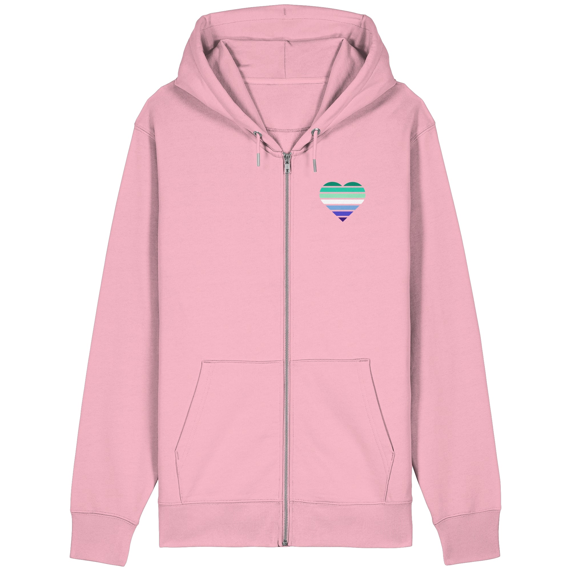 Organic Relaxed Zipper - Gay Flag Herz Print