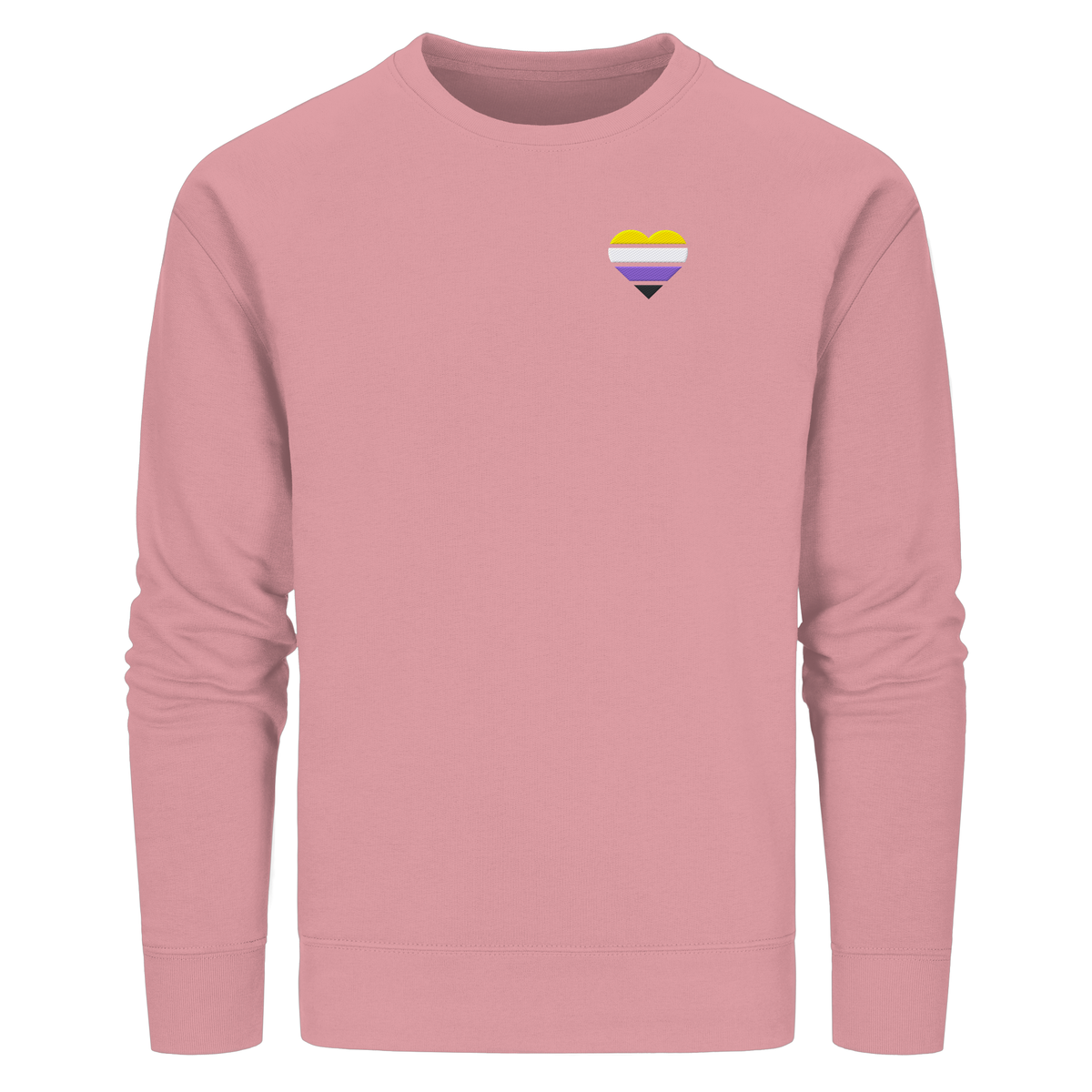 Organic Basic Sweatshirt mit Herz Stick - Nonbinary