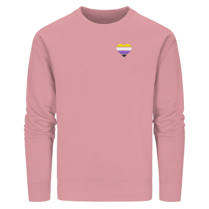 Organic Basic Sweatshirt mit Herz Stick - Nonbinary