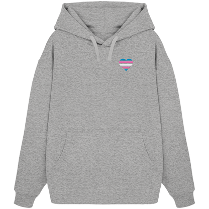 Organic Oversize Hoodie mit Herz Stick - Trans