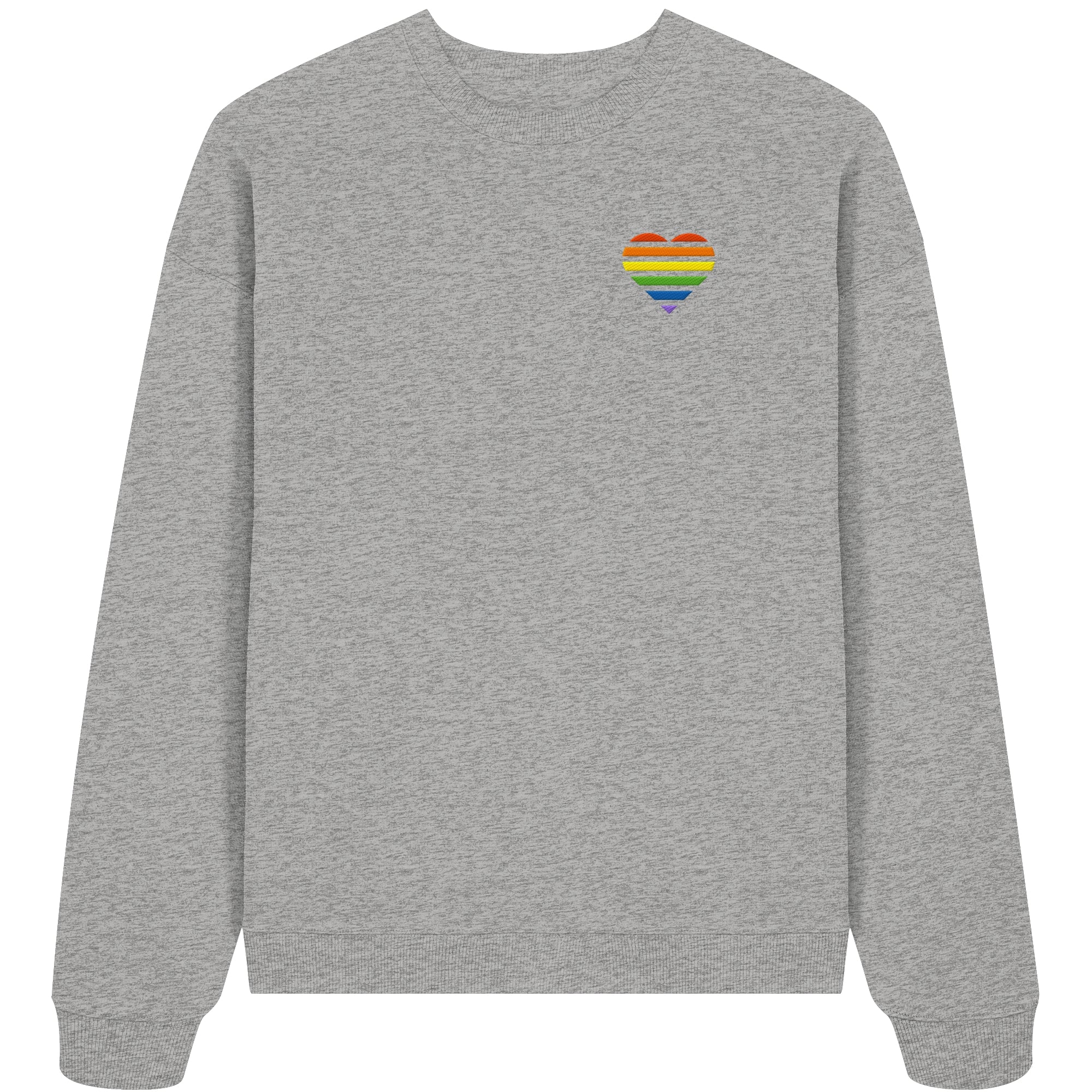 Organic Oversize Sweatshirt - Pride Flag Herz Stick