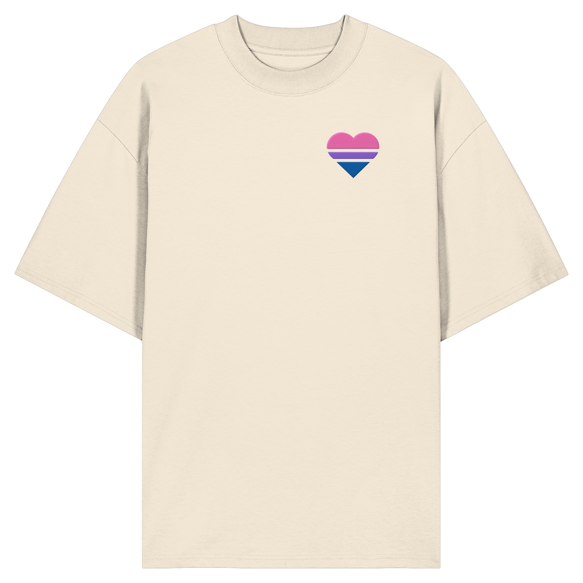 Organic Oversize Shirt - Bisexual Flag Herz Stick