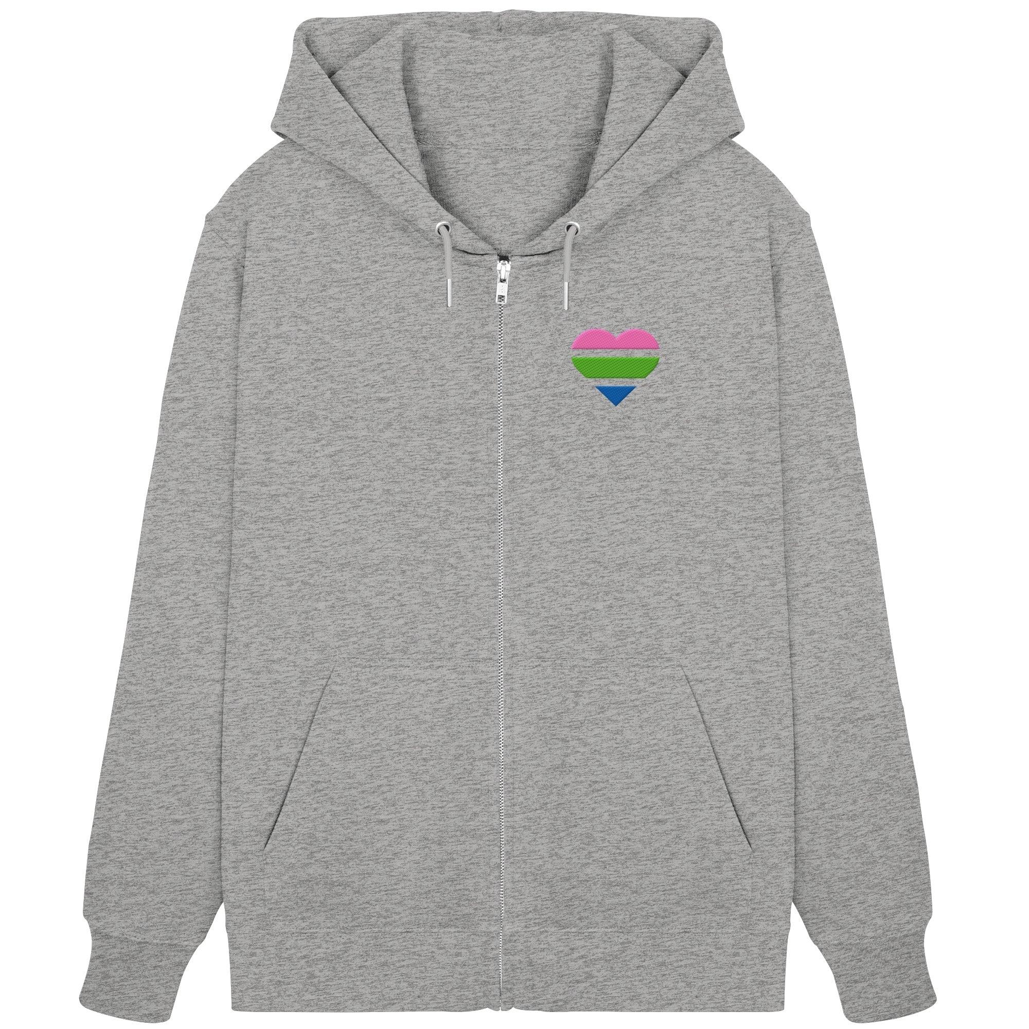 Organic Zipper - Polysexual Flag Herz Stick